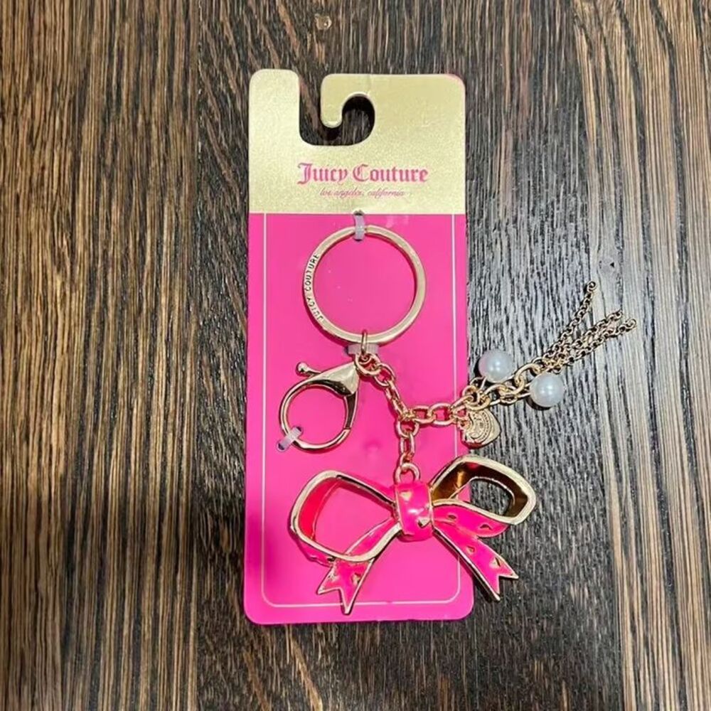 Juicy Couture Pink Bow Keychain Bag Charm Keychain